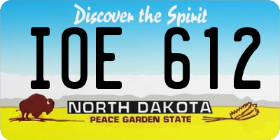 ND license plate IOE612