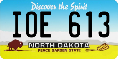 ND license plate IOE613