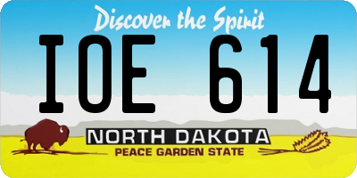 ND license plate IOE614