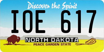 ND license plate IOE617