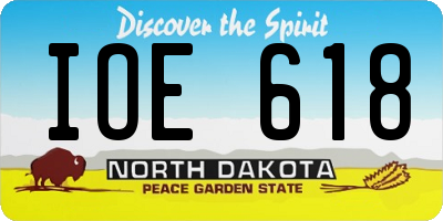ND license plate IOE618