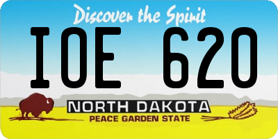 ND license plate IOE620