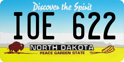 ND license plate IOE622