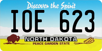 ND license plate IOE623