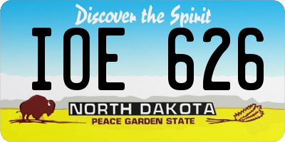 ND license plate IOE626
