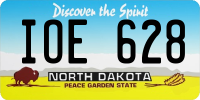 ND license plate IOE628