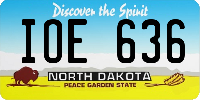 ND license plate IOE636