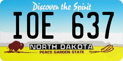 ND license plate IOE637