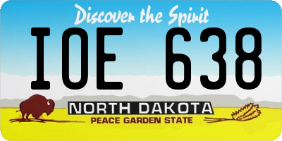 ND license plate IOE638