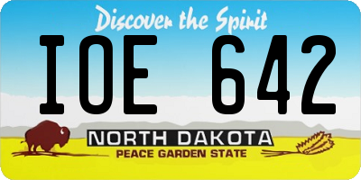 ND license plate IOE642