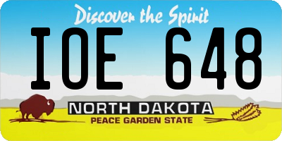 ND license plate IOE648