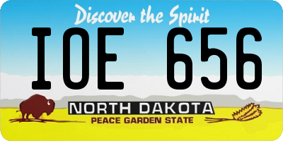ND license plate IOE656