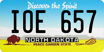 ND license plate IOE657