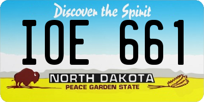 ND license plate IOE661