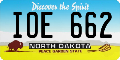 ND license plate IOE662