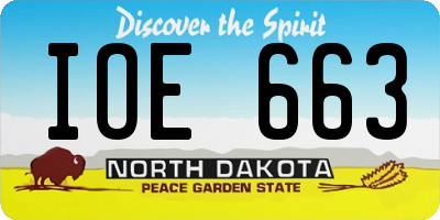 ND license plate IOE663