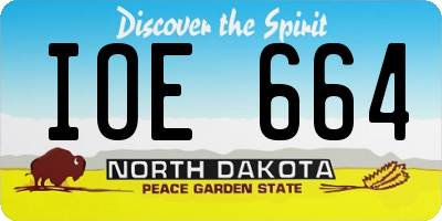 ND license plate IOE664