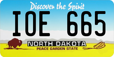 ND license plate IOE665