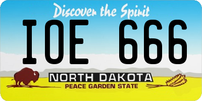ND license plate IOE666