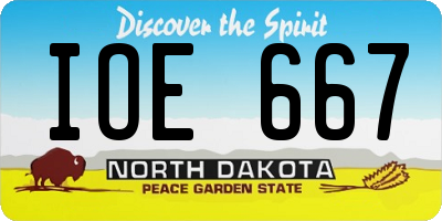 ND license plate IOE667