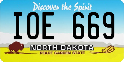 ND license plate IOE669