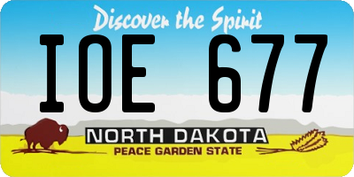 ND license plate IOE677