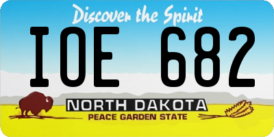ND license plate IOE682