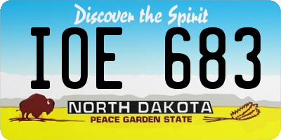ND license plate IOE683