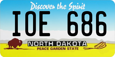 ND license plate IOE686