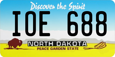 ND license plate IOE688