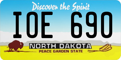 ND license plate IOE690