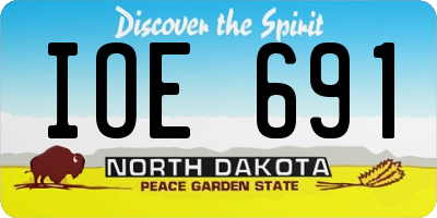 ND license plate IOE691