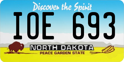 ND license plate IOE693