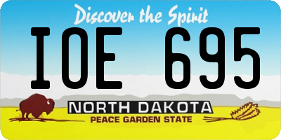 ND license plate IOE695