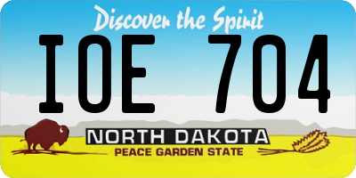 ND license plate IOE704