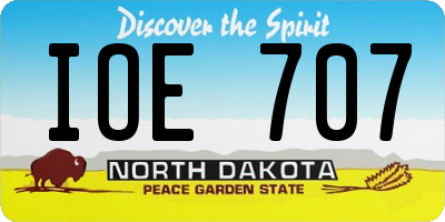 ND license plate IOE707