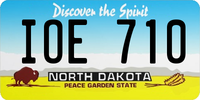 ND license plate IOE710