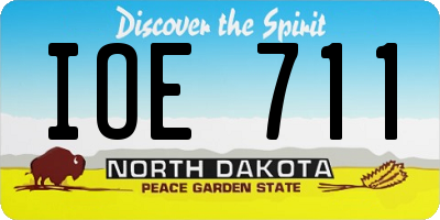 ND license plate IOE711