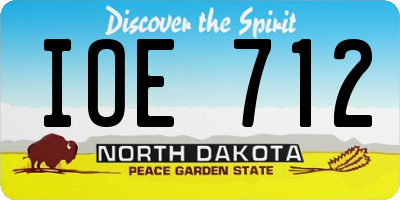 ND license plate IOE712