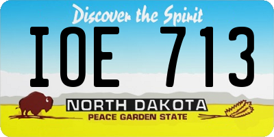 ND license plate IOE713