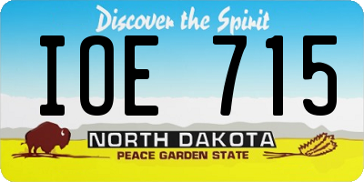 ND license plate IOE715