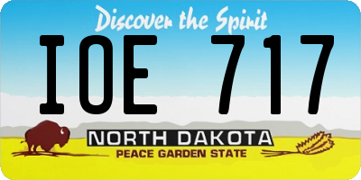 ND license plate IOE717