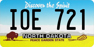 ND license plate IOE721