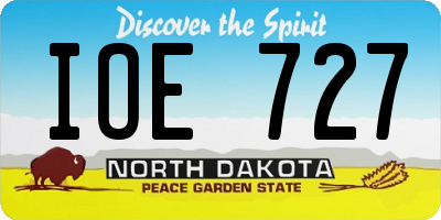 ND license plate IOE727