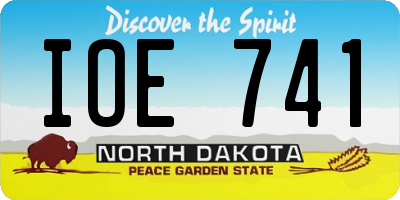 ND license plate IOE741