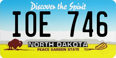 ND license plate IOE746