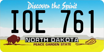 ND license plate IOE761