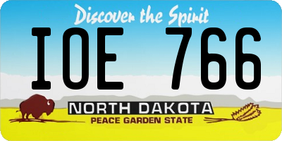 ND license plate IOE766