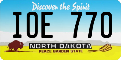 ND license plate IOE770