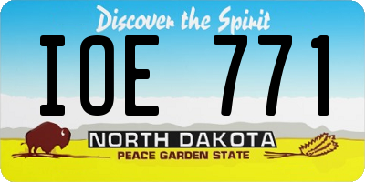 ND license plate IOE771
